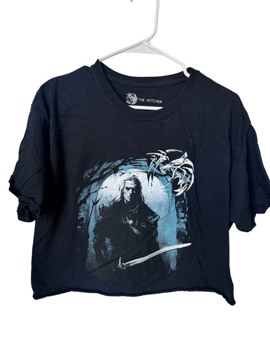 The witcher Tops - The Witcher Graphic Money Monsters Crop Tee in Black and Blue Women’s S